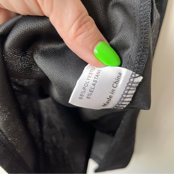 Princess Polly Paris Black Metallic Sparkle Halter Mini Dress 4 - Picture 8 of 8